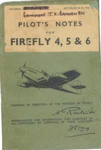 A.P. 2102 D,F &amp; H - Pilot&#039;s Notes for Firefly 4,5 &amp; 6