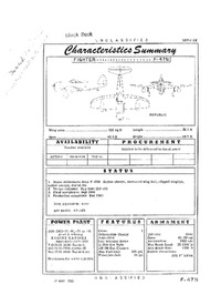 F-47N Thunderbolt Characteristics Summary - 17 May 1950