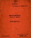 A.P. 2215A P.P.N. Provisional Pilot&#039;s Notes Welkin F.I.