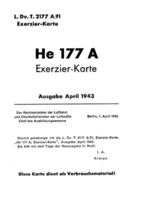 L.Dv.T.2177 A/FI He 177A Exerzier-Karte 