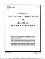 AN 08-10-94 Handbook of Maintenance Instructions for Radio Set SCR-578-a or SCR-578-B