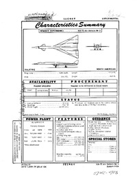 XB-70 Valkyrie AV-3 Characteristics Summary - 20 December 1961