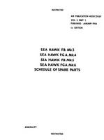A.P. 4328 CDE &amp; F Sea Hawk F.B. Mk3, F.G.A. Mk4, F.B. Mk5 FGA Mk6 Schedule of spare parts - Index of Parts Number