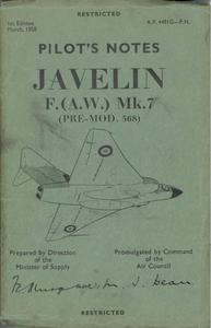 A.P. 4491G - Pilot&#039;s Notes Javelin F.(A.W.) Mk.7