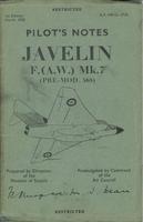A.P. 4491G - Pilot's Notes Javelin F.(A.W.) Mk.7