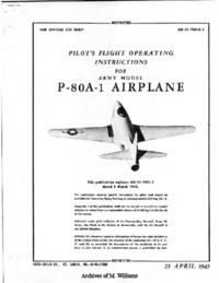 AN 01-75FJA-1 Pilot&#039;s Flight Operating Instructions for P-80A-1 Airplane