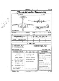 3230 C-74 Globemaster I Characteristics Summary - 6 November 1952 (Yip)