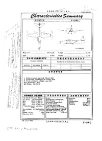 F-94C Starfire Characteristics Summary
