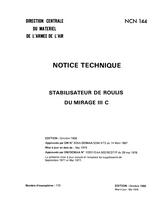 NCN 144 Notice Technique  Stabilisateur de Roulis du Mirage IIIC