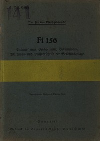 L.Dv.846a  Fieseler Fi156 beschreibung,bedienungs der bordfunkanlage