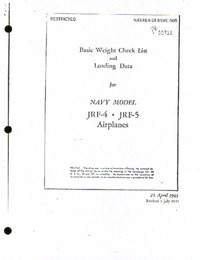 3415 Basic Weight Check List and loading data for Navy Model JRF-4 and JRF-5
