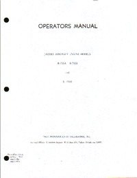 Operators Manual Jacobs Aircraft Models R-755A - R-755B and R-755S