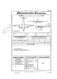 3229 C-74 Globemaster I Characteristics Summary - 23 May 1950 (Yip)