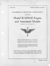 T.O. No 02-35GC-1 Handbook of operation instructions for the Model R-1820-65 Engine