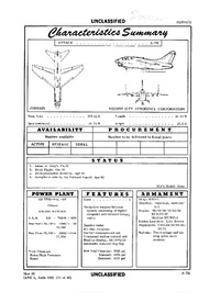 A-7K Corsair II Characteristics Summary - March 1985