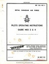 EO 05-5C-1 RCAF Pilots Operating Instructions Sabre MKS 2 &amp; 4