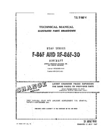 T.O. 1F-86F-4 technical Manual Illustrated Parts Breakdown F-86F and RF-86F-30
