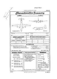 3227 C-124C Globemaster II Characteristics Summary - 14 September 1956 (Yip)