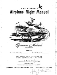 G-73 Mallard Airplane Flight Manual