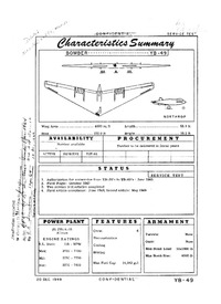4092 YB-49 Flying Wing Characteristics Summary - 20 December 1949