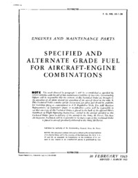 T.O. No 02-1-38 Specified and alternate grade fuel for Aircraft-Engine
