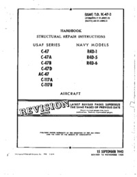 T.O. 1C-47-3 Handbook Structural Repair Instructions C-47 &amp; R4D-1