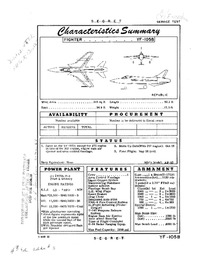YF-105B Thunderchief Characteristics Summary - 3 March 1955
