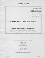 A.P. 113E-0412-16 - Pumps, Fuel, PDC 810 Series - General and technical information - Repair and reconditioning instructions