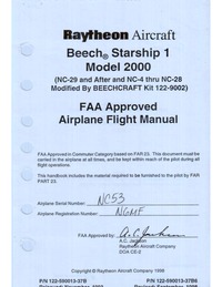 2625 Beech Starship 1 Model 2000 Airplane Flight Manual