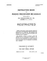 T.O. 08-10-24 Instruction book for Radio Receiver BC-224A