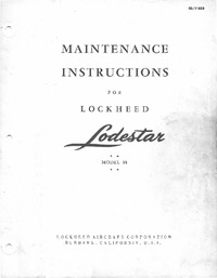 SD/11828 Maintenance Instructions for Lockheed Lodestar - Model 18
