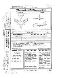 F-86H Sabre Characteristics Summary