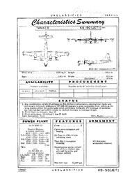 2772 KB-50 Superfortress (Jet) Characteristics Summary - 15 February 1957