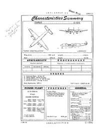 C-121C Super Constellation Characteristics Summary - 1 April 1955