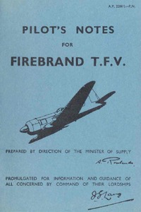 A.P. 2208E Pilot&#039;s notes for Firebrand T.F.V.