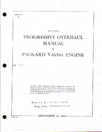 Air depot Progressive Overhaul Manual - Packard V-1650-1 Engine