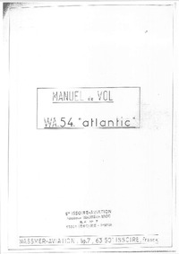 Manuel de vol Wassmer Wa54 Atlantic