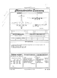 2767 B-50B Superfortress Characteristics Summary - 15 February 1950