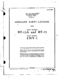 AN 01-50B-4 Airplane Parts Catalog for Army Models BT-13A and BT-15