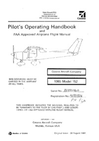 2911 cessna Model 152 Pilot Operating Handbook