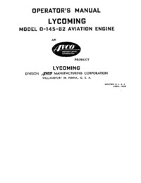 Operator&#039;s Manual Lycoming model O-145-B2