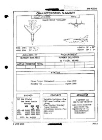 F8U-3 Crusader Characteristics Summary - 2 June 1958