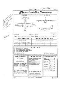 C-130A Hercules Characteristics Summary