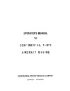 Operator&#039;s manual for Continental R-670 Engine