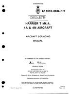 A.P. 101B-0604-1F1 Harrier  T Mk.4, 4A &amp; 4N aircraft - Aircraft Servicing Manual