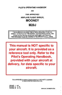 Mooney M20J Pilot&#039;s Operating Handbook Mooney M20J