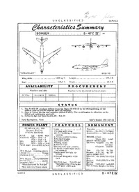 2738 B-47E-IV Stratojet Characteristics Summary - 16 November 1959