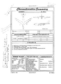 2824 B-56A Stratojet Characteristics Summary - 1 March 1950