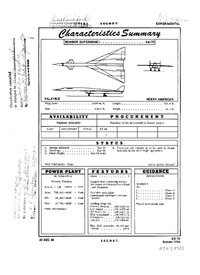 XB-70 Valkyrie Characteristics Summary - 20 December 1960