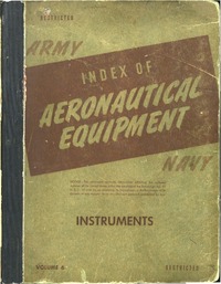 Army - Navy - Index of Aeronautical equipment volume 6 - Instruments